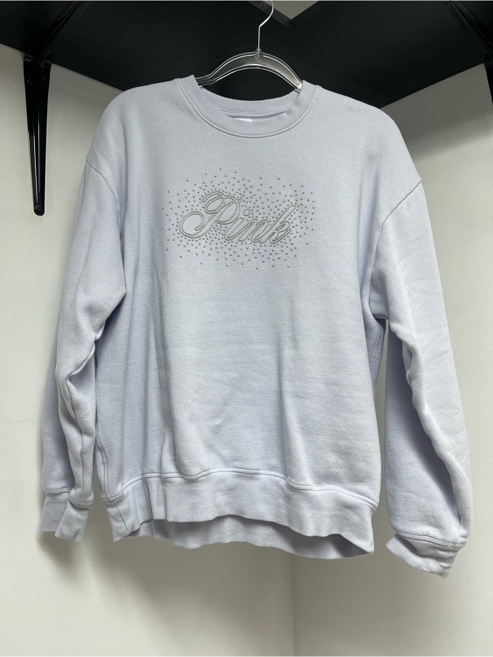 PINK Victoria's Secret® Light Blue Logo Shiny Crewneck Sweatshirt